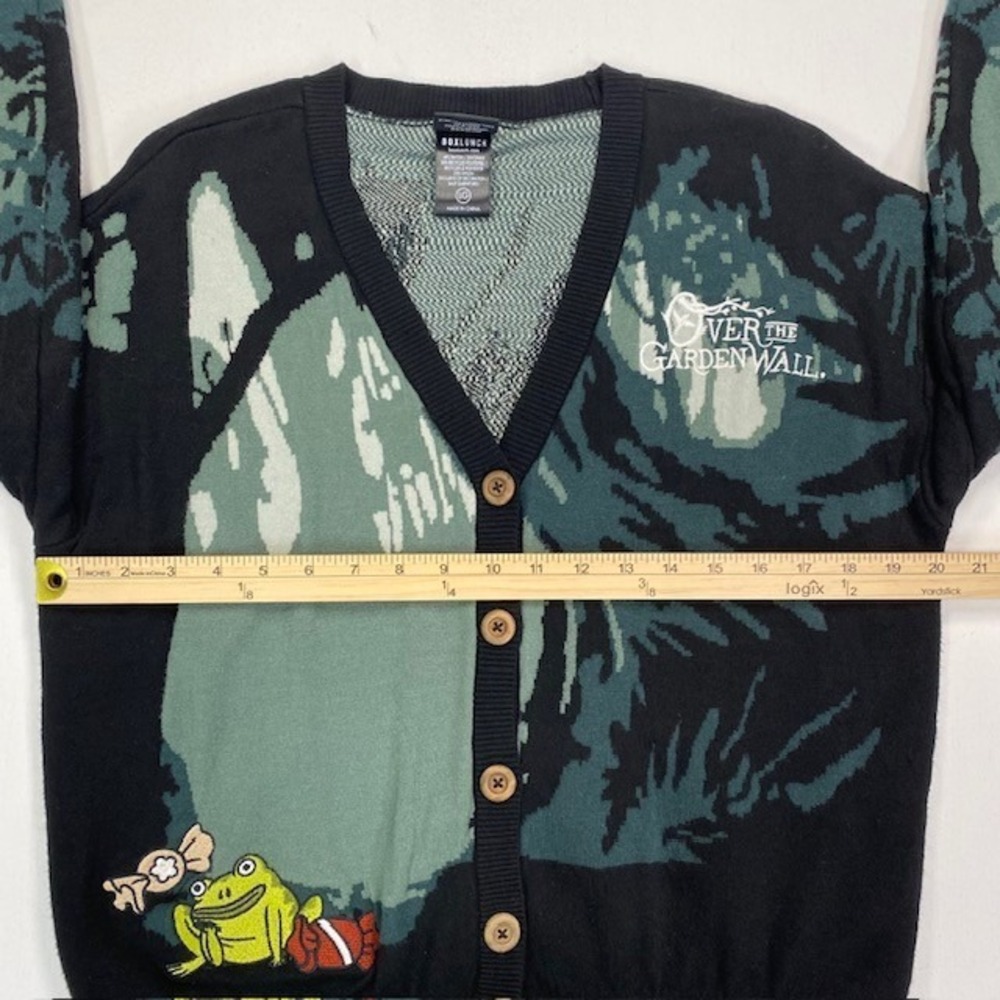 BoxLunch Over the Garden Wall Jason Funderburker Frog Cardigan Sweater Large - Picture 5 of 13